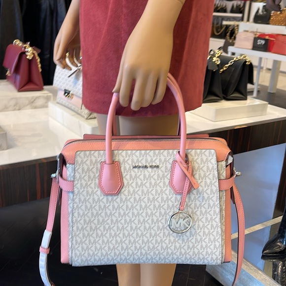 MICHAEL KORS
 Mercer Medium Logo and Leather Belted Satchel
Primrose Multi 
NWT - Picture 12 of 16